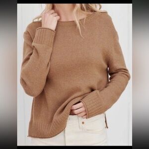 Jenni Kayne Everyday Sweater Wool Cashmere Camel Sz Medium
